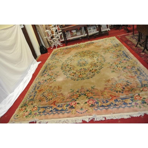 79 - Floral decorated carpet with foliate borders 152 x 108ins