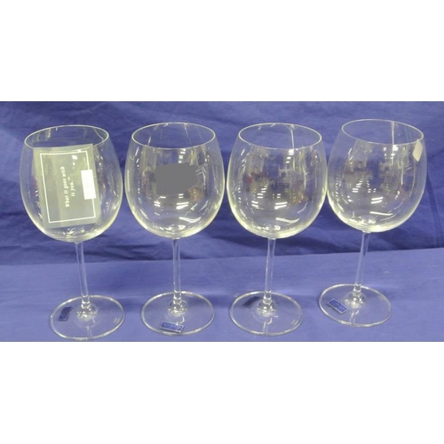 98 - Set of 4 Waterford crystal Marquis design tall stemmed wine goblets