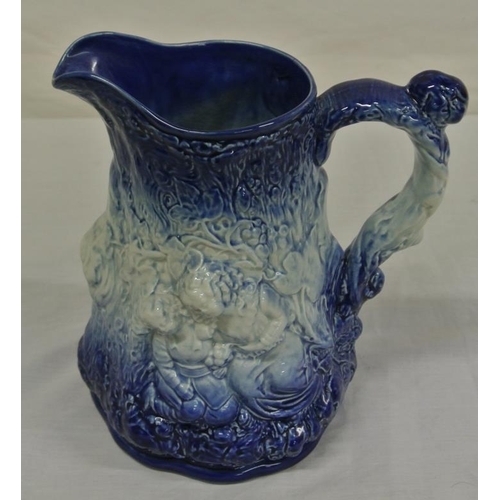 28 - 2 old ceramic water jugs with foliate decoration