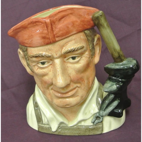 129 - Royal Doulton Toby jug 'Blacksmith' with shaped handle