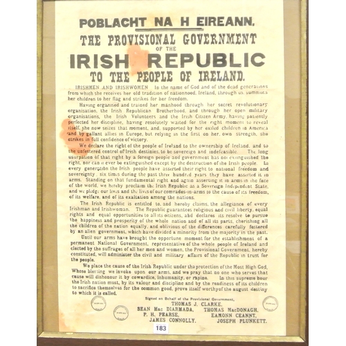 183 - Copy of the Proclamation 'The Provisional Government to the People Of Ireland'