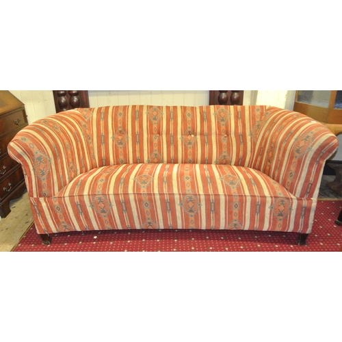 236 - Georgian style couch with button back upholstery and bracket feet