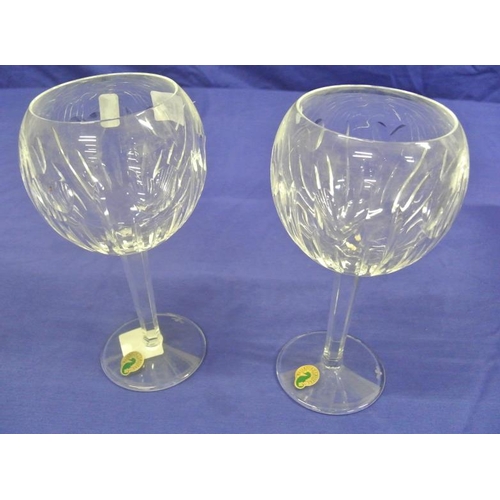 122 - Pair of Waterford crystal cut glass 'Millennium Collection' hosting glasses in presentation case