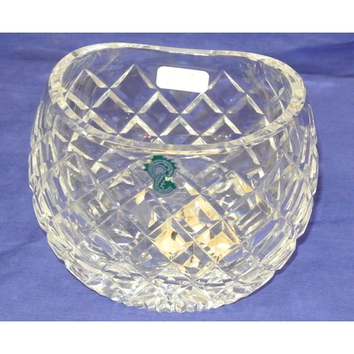 124 - Waterford crystal oval bowl with diamond cut