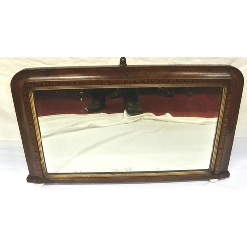 68 - Edwardian inlaid and crossbanded rosewood wall mirror