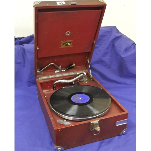 49 - HMV gramophone with winding handle