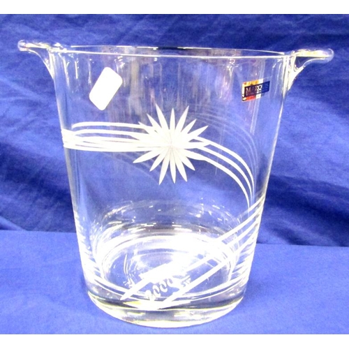 103 - Waterford Crystal Millennium champagne bucket with Sunburst decoration and shaped handles