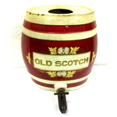 37 - Victorian style porcelain 'Old Scotch' whiskey barrel