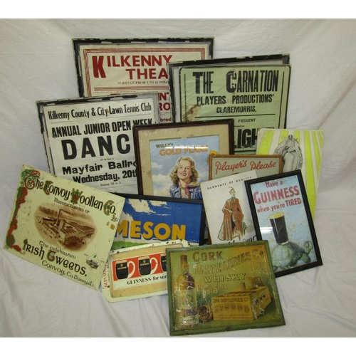 6 - Assorted lot of old advertising signs in box