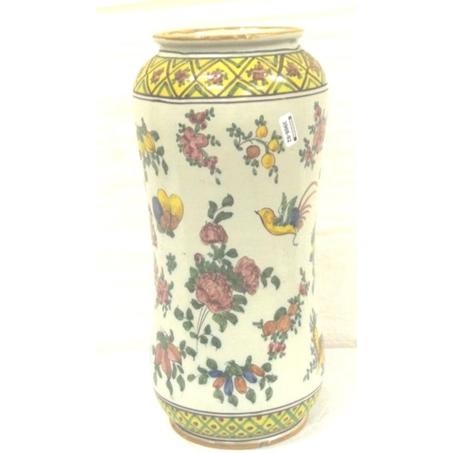 17 - Oriental style Famille Rose and bird decorated waisted vase
