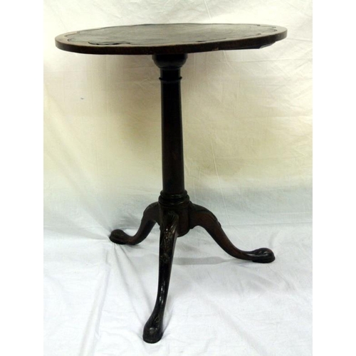 31 - Georgian mahogany circular occasional table with turned column, on carved tripod