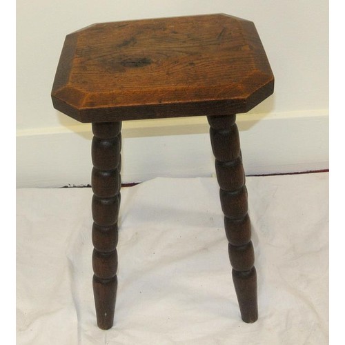 42 - Georgian oak stool with turned legs