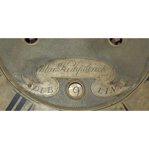 138 - 'Mart Kirkpatrick Dublin' George II longcase clock face with seconds dial and date aperture. Maker M... 