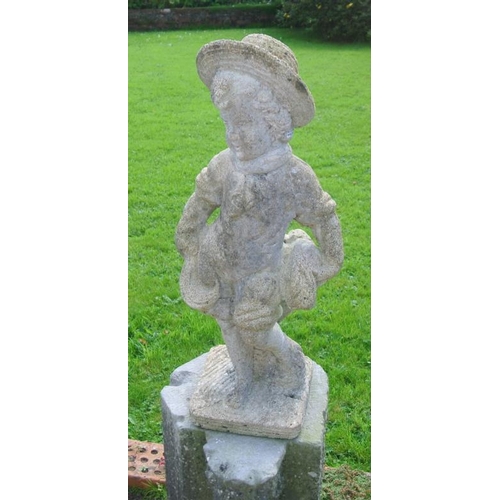 184 - Set of three garden statues 