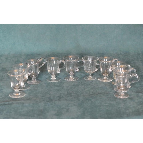 19 - Assorted lot of glass custard cups with shaped handles