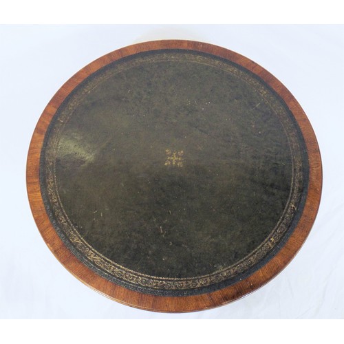 6 - Edwardian design round occasional or coffee table with vase shaped column, on reeded quadrapod with ... 