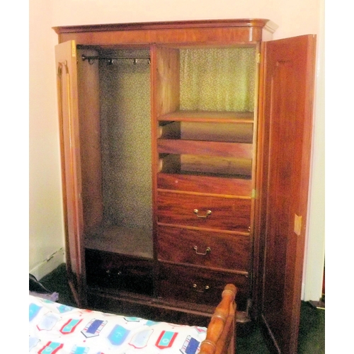 31 - Victorian mahogany gentleman's wardrobe with panelled doors, interior fitted with hanging and shelve... 