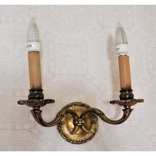 67 - Four assorted ormolu light fittings