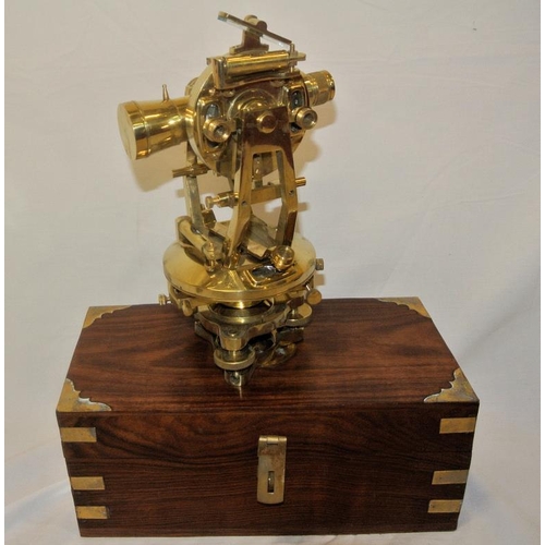 88 - Mariners brass theodolite in presentation case