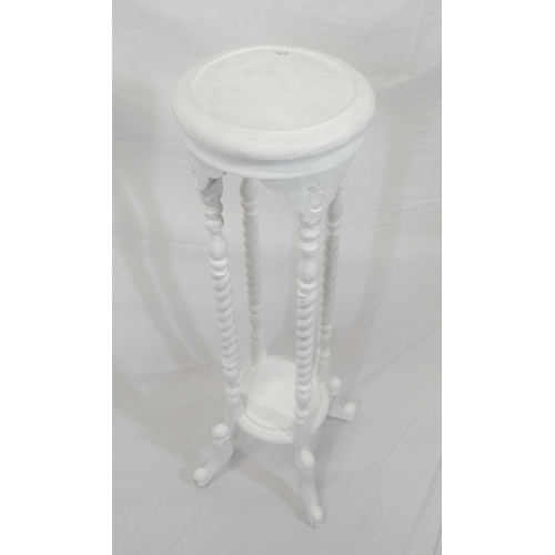 13 - Painted Victorian style jardiniere stand with barleytwist columns and shaped legs