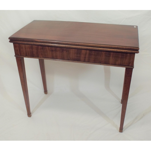 170 - Georgian mahogany tea table with fold-over top, pull-out gateleg support, on square tapering legs wi... 