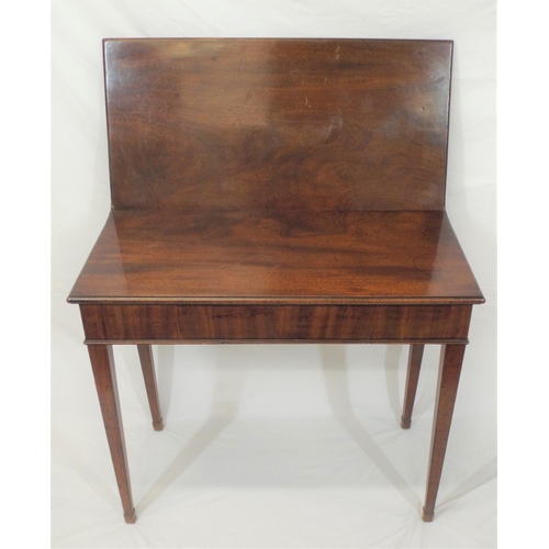 170 - Georgian mahogany tea table with fold-over top, pull-out gateleg support, on square tapering legs wi... 