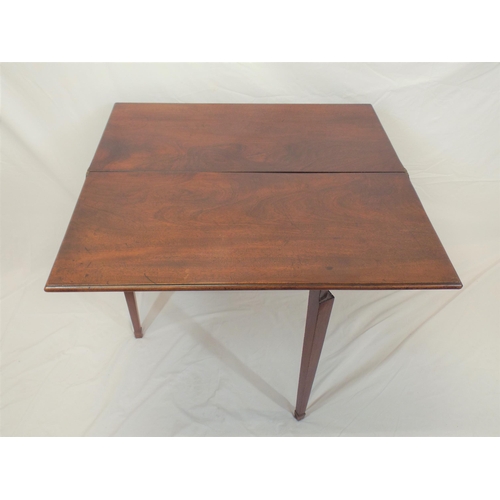 170 - Georgian mahogany tea table with fold-over top, pull-out gateleg support, on square tapering legs wi... 