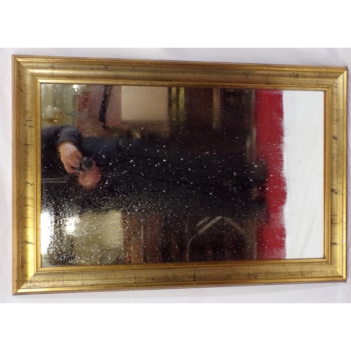 182 - Long gilt framed wall mirror 90x60cm