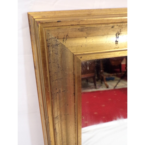 182 - Long gilt framed wall mirror 90x60cm