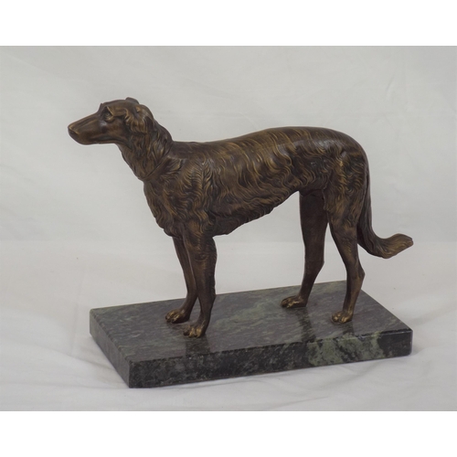 197 - Bronzed ornament of a dog on oblong base