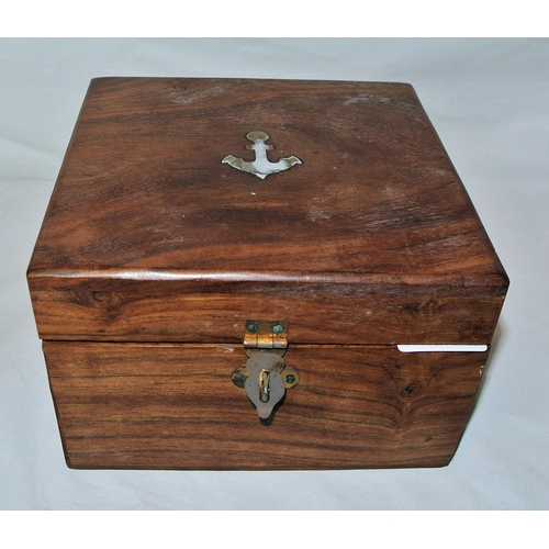 198 - Mariners brass compass stamped 'Stanley, London' in presentation box