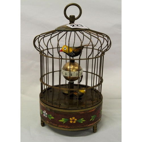 223 - Edwardian style musical birdcage automaton clock with foliate decoration