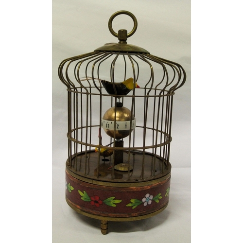 223 - Edwardian style musical birdcage automaton clock with foliate decoration