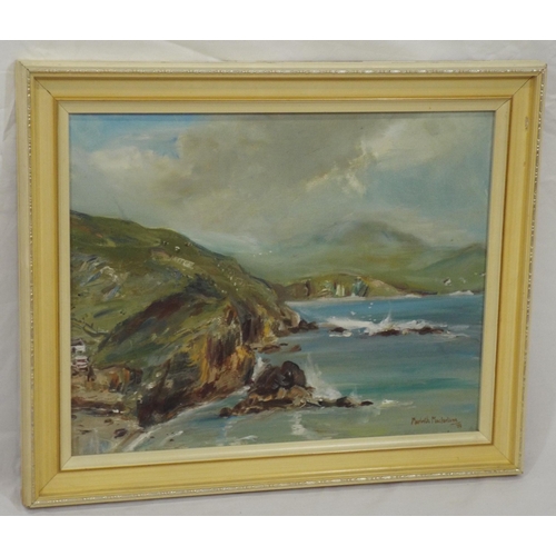 287 - Maybeth McFarlane 'Incoming tide, Marble Hill, Donegal' oil on canvas 34x44cm signed and dated