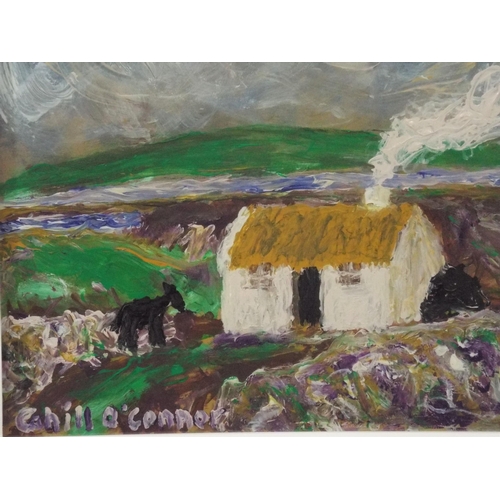 288 - Cahill O'Connor 'West of Ireland cottage' oil on board 40x40cm signed