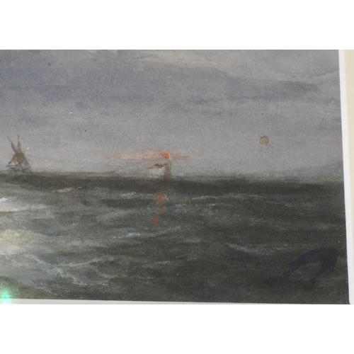 292 - Maritime School 'Hauling the nets' watercolour 13x28cm