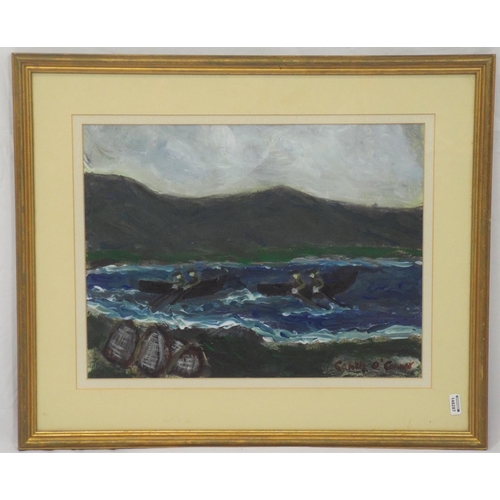 293 - Cahill O'Connor 'Currachs' oil on board 30x40cm signed