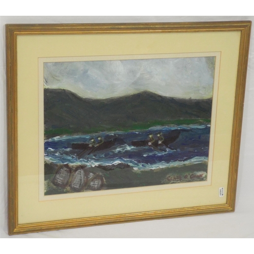 293 - Cahill O'Connor 'Currachs' oil on board 30x40cm signed