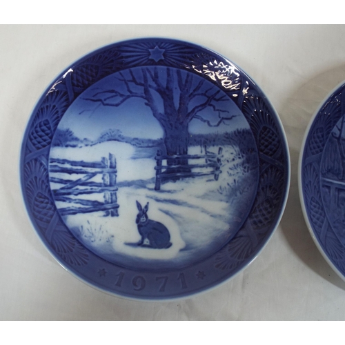 47 - Set of three circular Royal Copenhagen plaques decorated with winter scenes