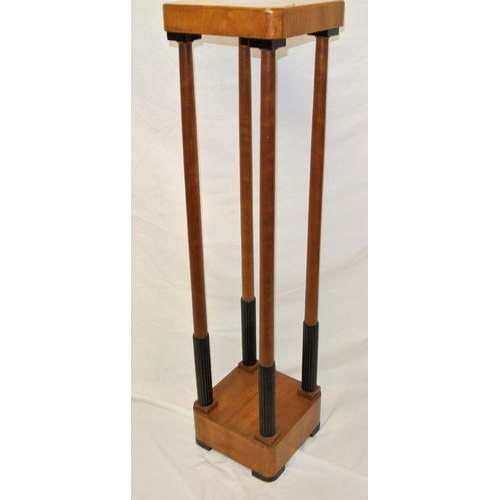 61 - Art Deco jardiniere stand with turned and reeded columns, on square base