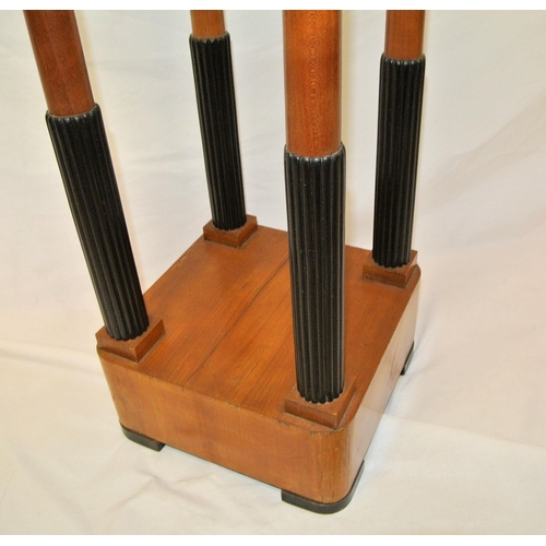 61 - Art Deco jardiniere stand with turned and reeded columns, on square base