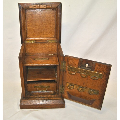 153 - Edwardian style Humidor lid and door, sectioned and fitted interior