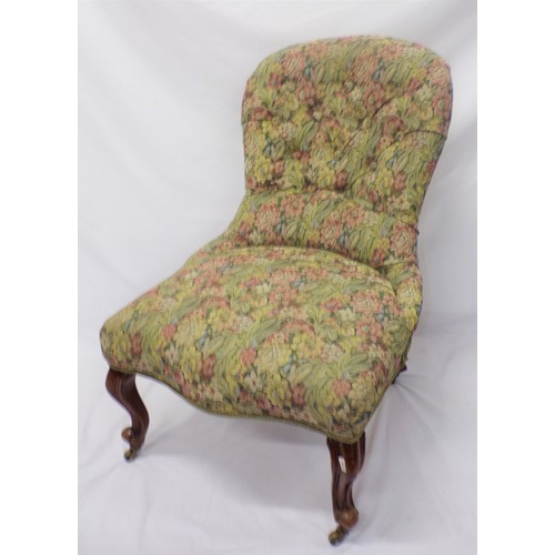 347 - Ladies Victorian upholstered chair with cabriole legs