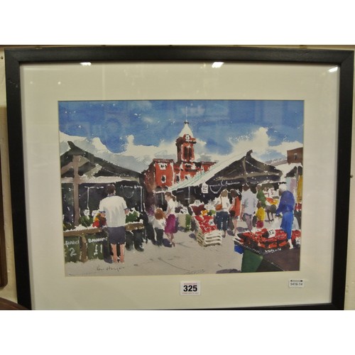 325 - Ken Hayes 'Market scene' watercolour 26x36cm signed