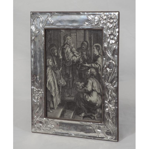 1 - Ornate continental silver photograph frame with foliate decoration. 24x18cm. Stamped .925