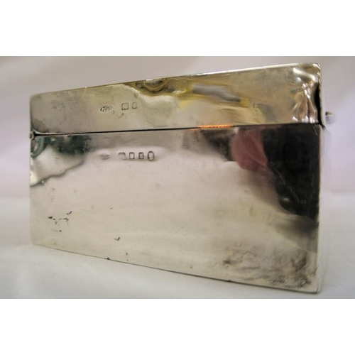 121 - Birmingham silver Art Deco style card or cigarette box, lined interior, 284g