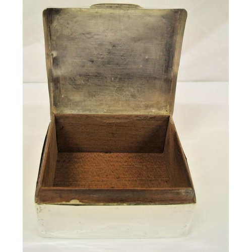 121 - Birmingham silver Art Deco style card or cigarette box, lined interior, 284g