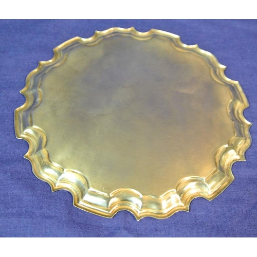 122 - Sheffield silver salver with wavy raised rim, 150g