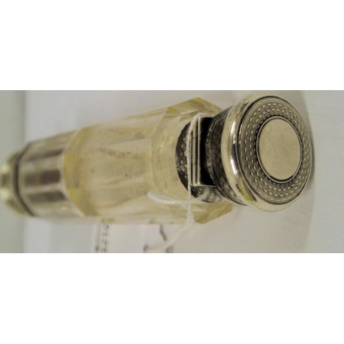 162 - Savory & Moore double scent and smelling salts bottle, of round hexagonal form, with silverplated to... 