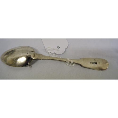 209 - Georgian Irish silver teaspoon with fiddle pattern crested handle, dated 1817, 22g